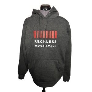 Reckless Senpai Squad Anime Hoodie Gray Manga Skull Car Graphic Unisex M/L C-44"